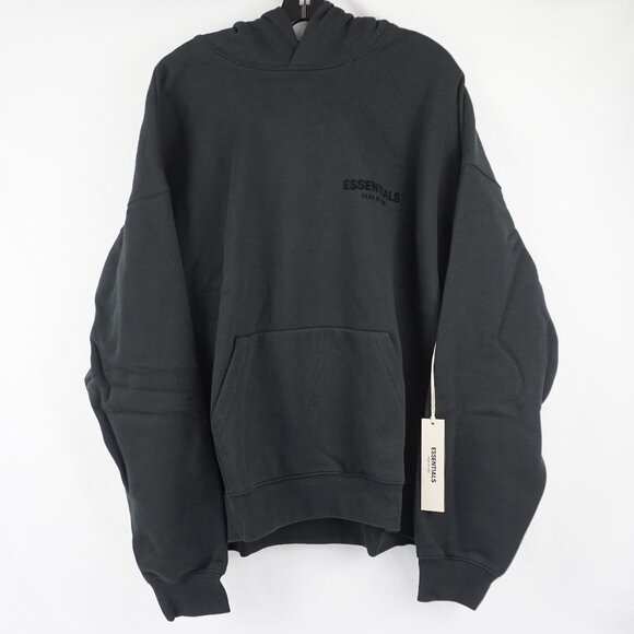 NWT Fear of God Fleece Hoodie in Black/Stretch Limo Men's Size Large - Picture 1 of 15